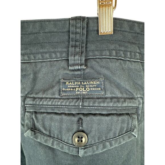100% Cotton Polo Ralph Lauren Navy Blue Cargo Shorts w/ Pockets  - Size: 42 - Picture 8 of 8
